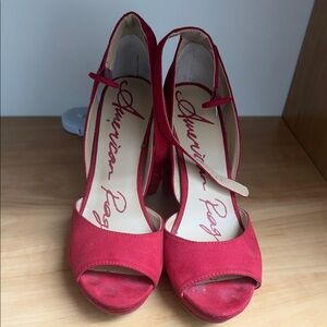 American Rag Crimson Peep-Toe Slingback Heels